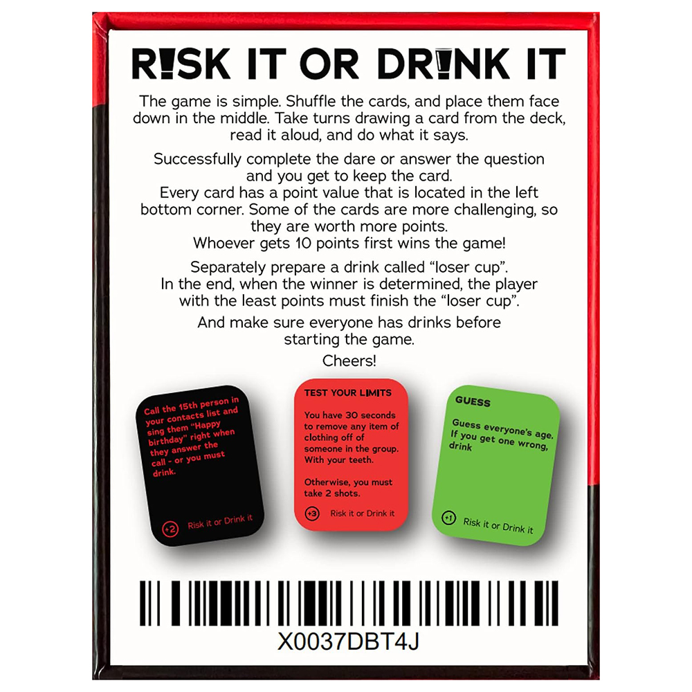 Risk It Or Drink It divertido  - Party Games Questions For Adults reseña y precio